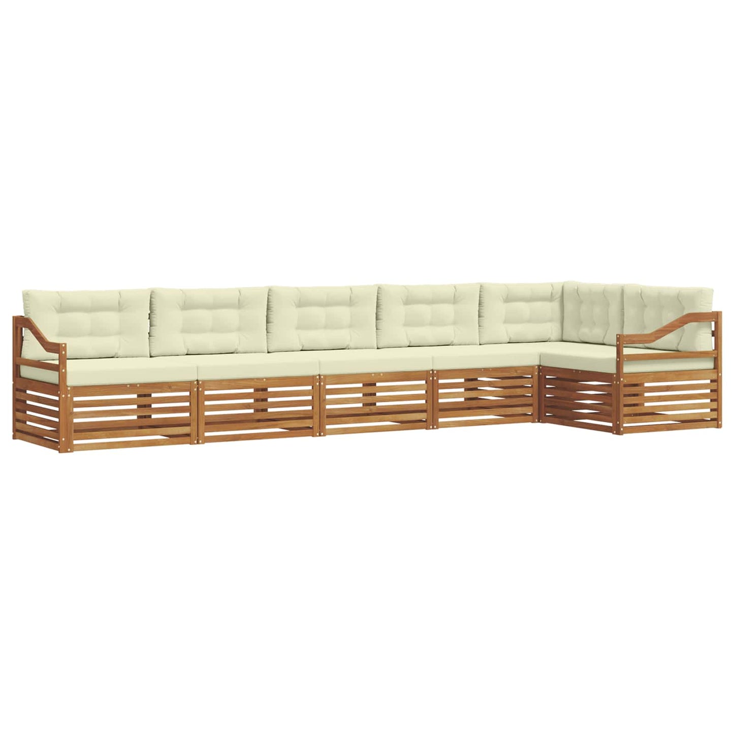 vidaXL Σειρά Καναπέ Εξωτερικού με μαξιλάρι 6 pcs Φυσικό και Κρέμα
