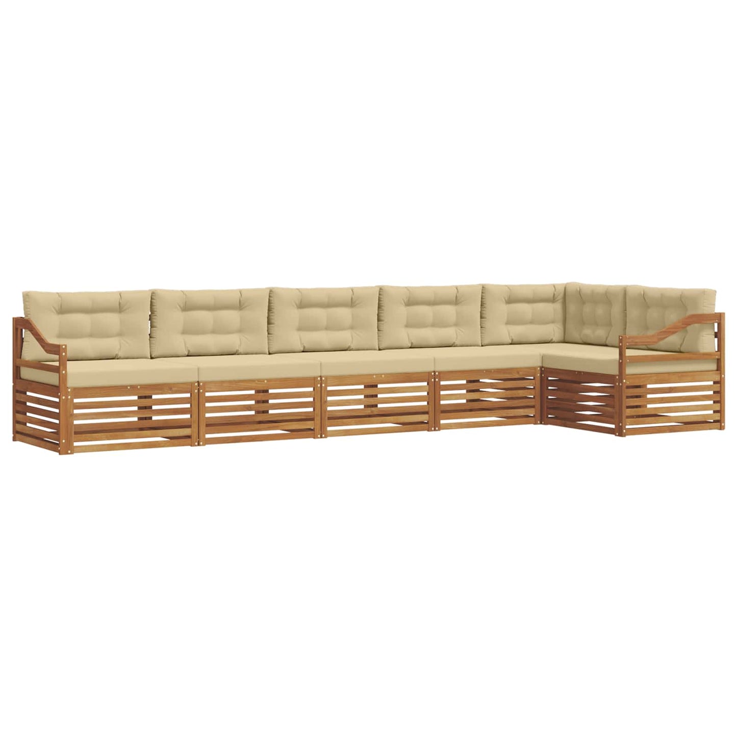 vidaXL Σειρά Καναπέ Εξωτερικού με μαξιλάρι 6 pcs Φυσικό και Μπεζ