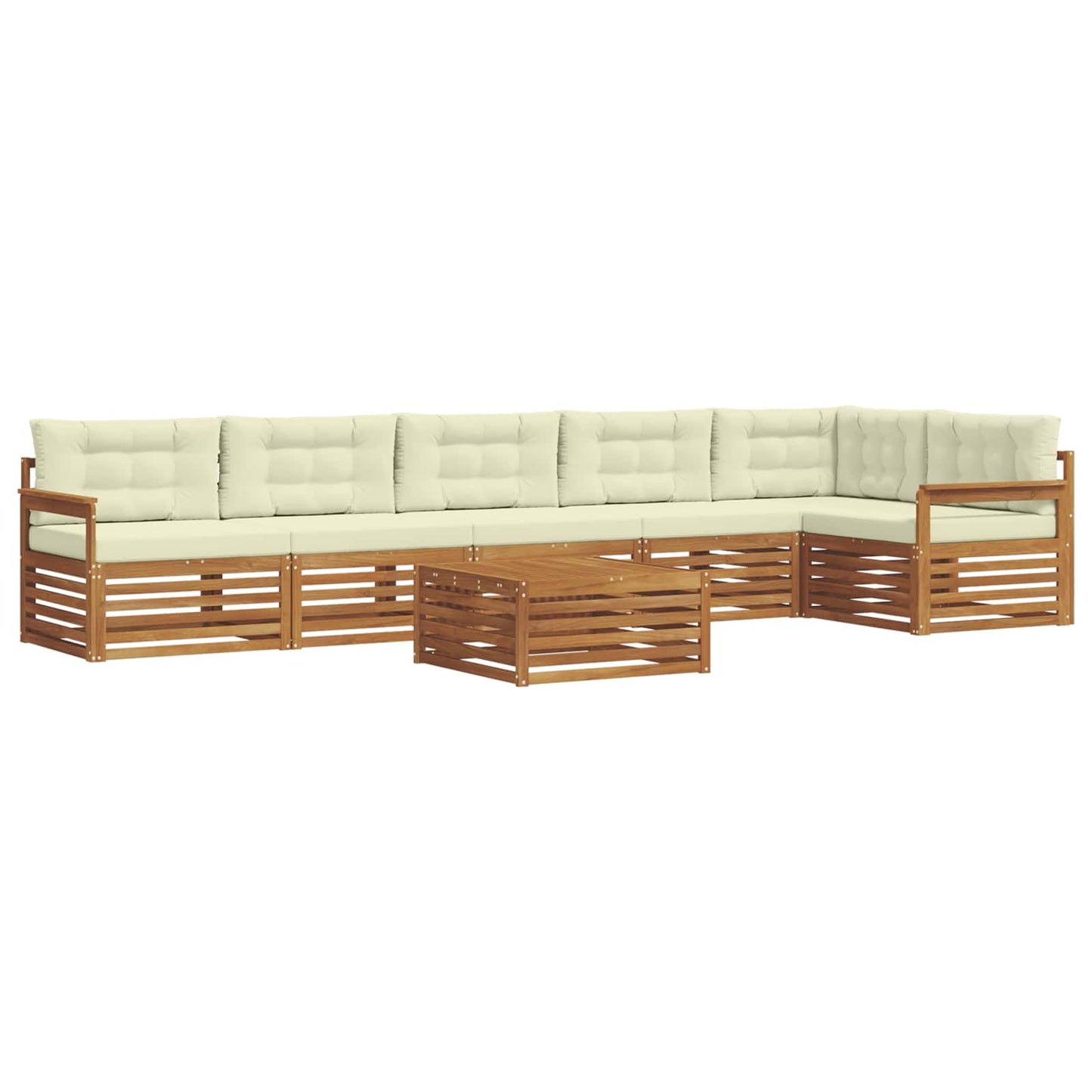 vidaXL Σειρά Καναπέ Εξωτερικού με μαξιλάρι 7 pcs Φυσικό και Κρέμα