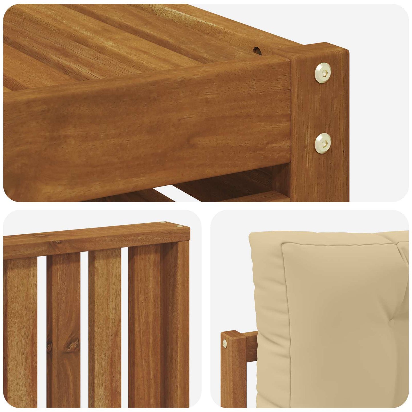 vidaXL Σειρά Καναπέ Εξωτερικού με μαξιλάρι 8 pcs Φυσικό και Μπεζ