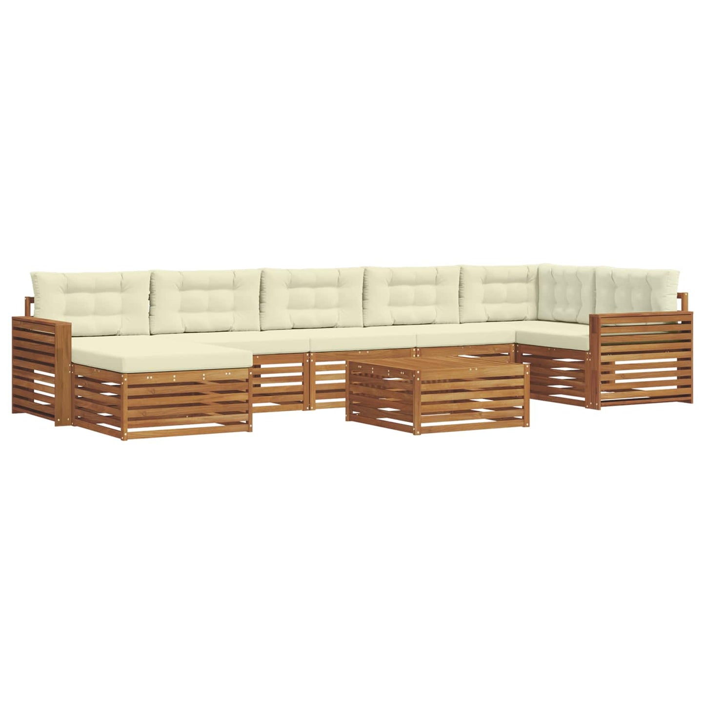 vidaXL Σειρά Καναπέ Εξωτερικού με μαξιλάρι 8 pcs Φυσικό και Κρέμα
