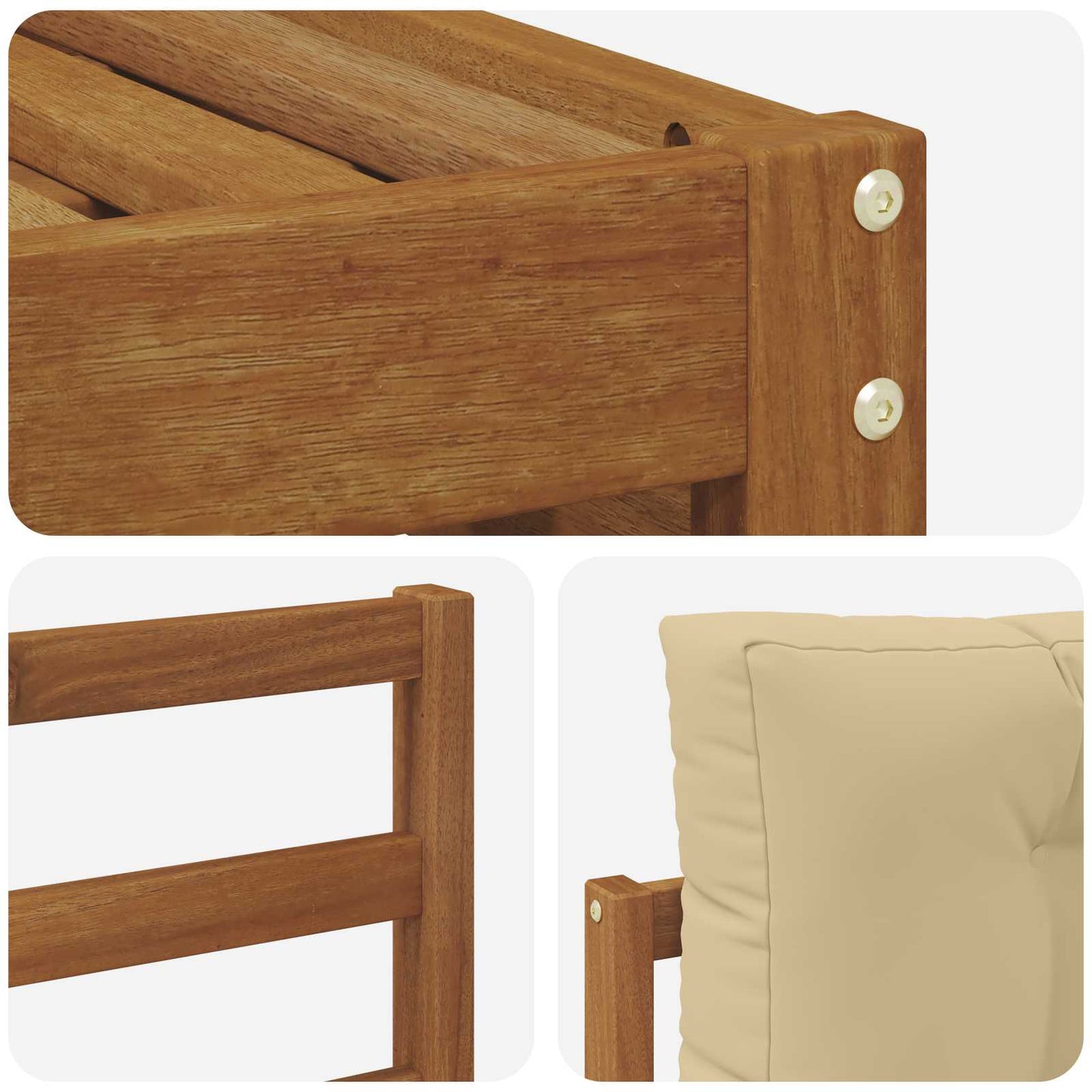 vidaXL Σειρά Καναπέ Εξωτερικού με μαξιλάρι 8 pcs Φυσικό και Μπεζ