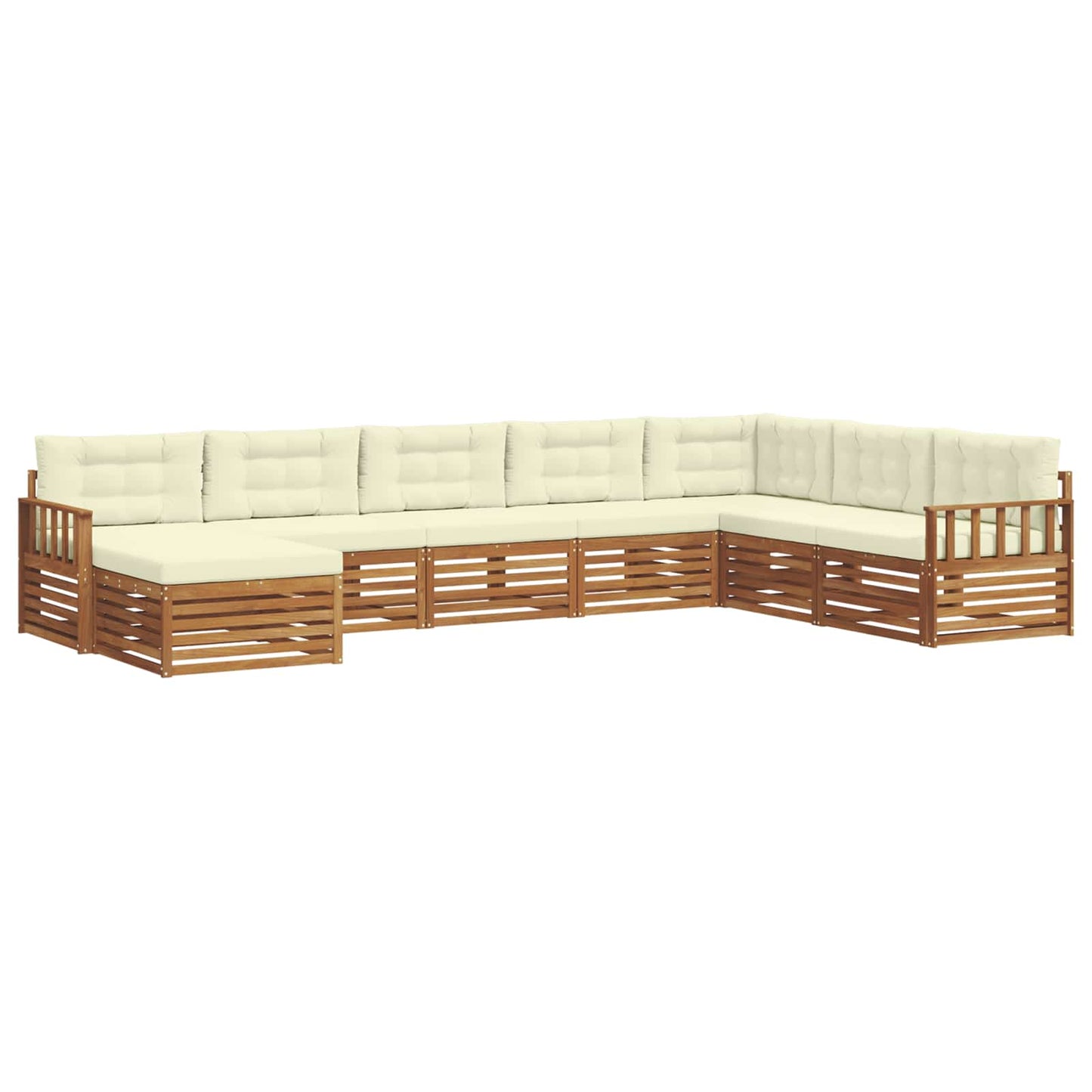 vidaXL Σειρά Καναπέ Εξωτερικού με μαξιλάρι 8 pcs Φυσικό και Κρέμα