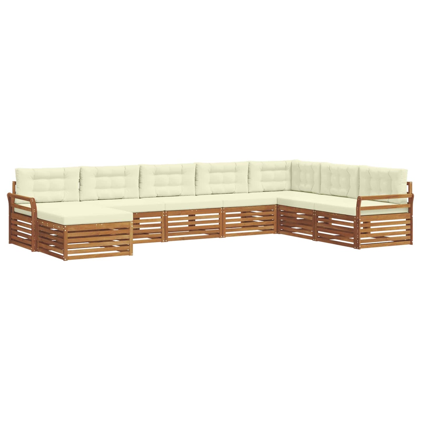 vidaXL Σειρά Καναπέ Εξωτερικού με μαξιλάρι 8 pcs Φυσικό και Κρέμα
