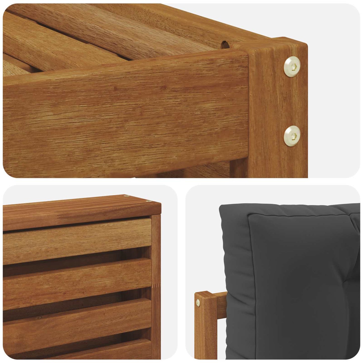 vidaXL Σειρά Καναπέ Εξωτερικού με μαξιλάρι 8 pcs Φυσικό και Ανθρακί