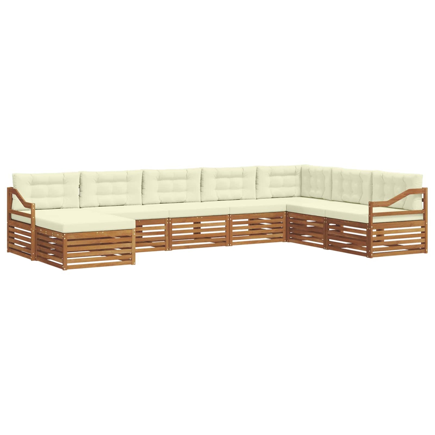 vidaXL Σειρά Καναπέ Εξωτερικού με μαξιλάρι 8 pcs Φυσικό και Κρέμα