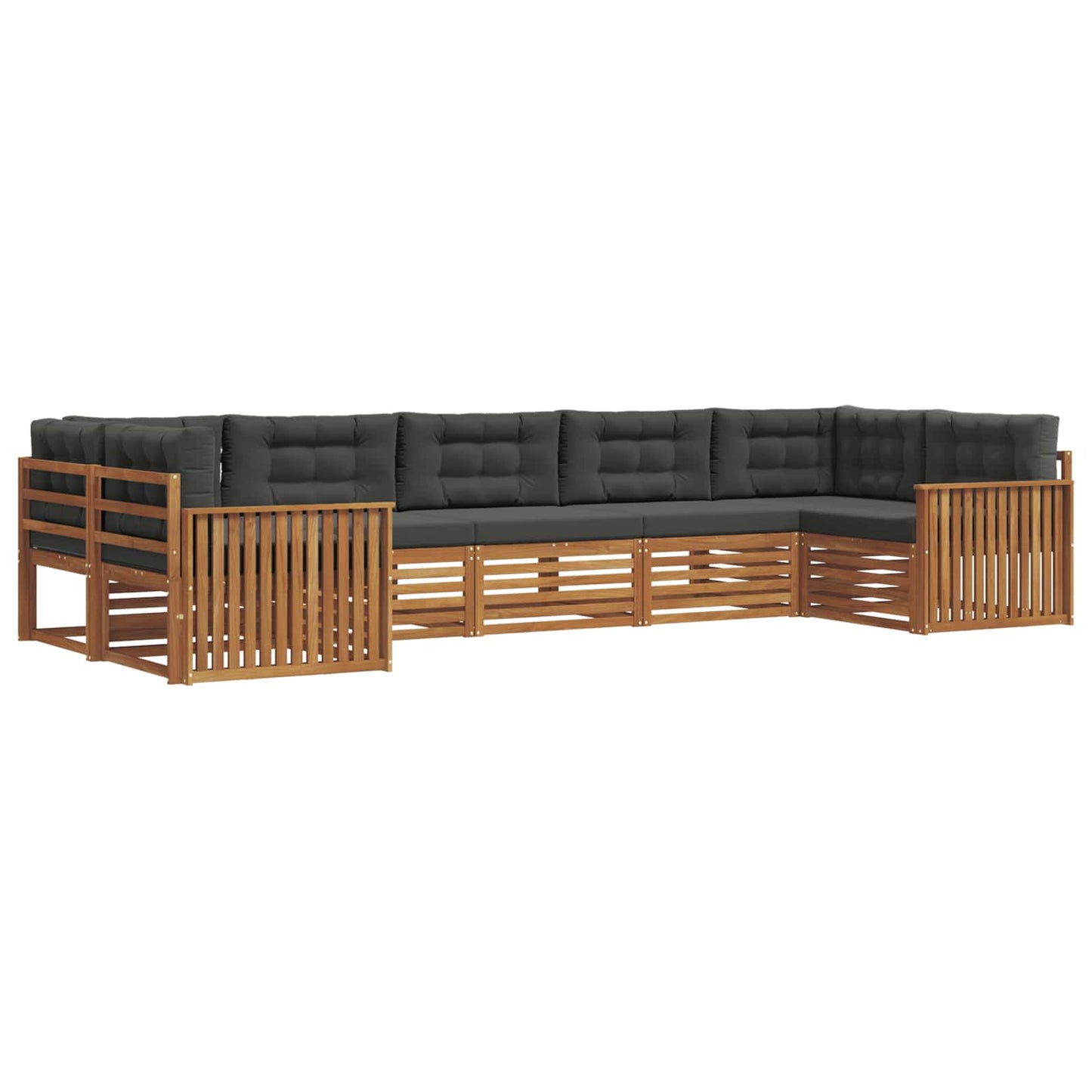 vidaXL Σειρά Καναπέ Εξωτερικού με μαξιλάρι 7 pcs Φυσικό και Ανθρακί