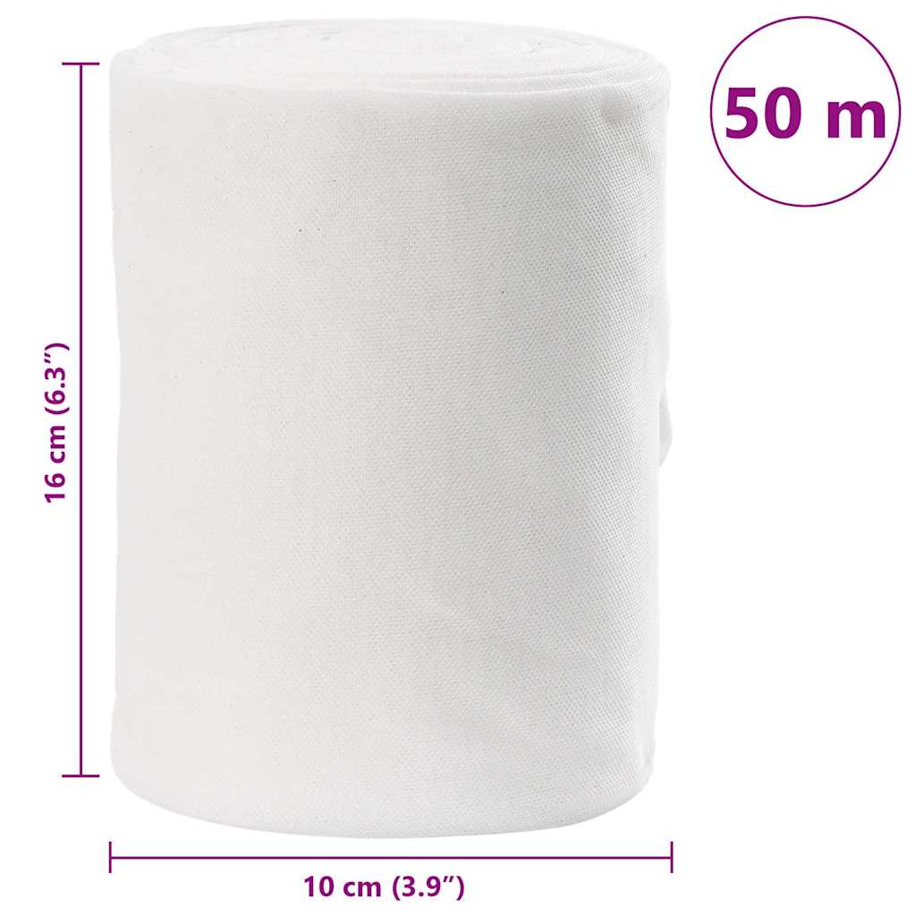 vidaXL Ρολό Υφάσματος Χειροτεχνίας Λευκό Ύφασμα 50 μ