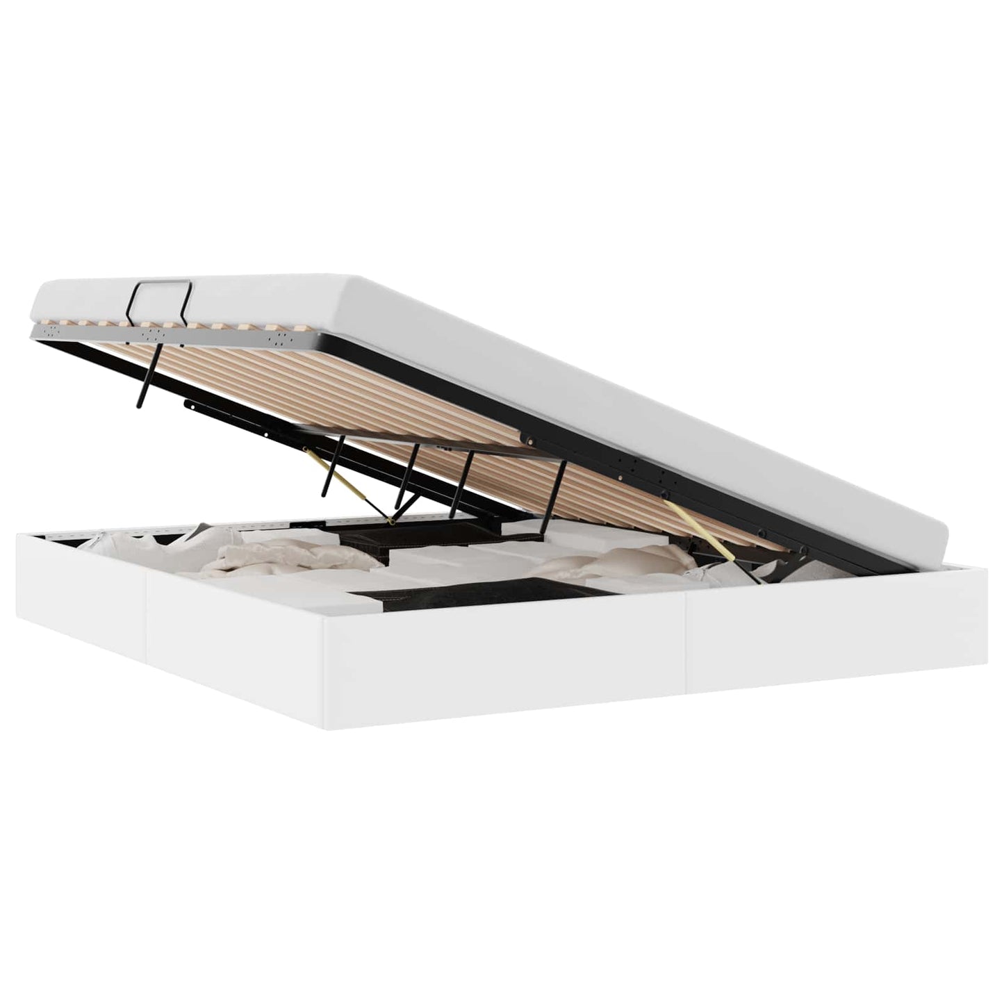 vidaXL Κρεβάτι Αποθήκης Λευκό 193 x 203 cm Τεχνητό δέρμα