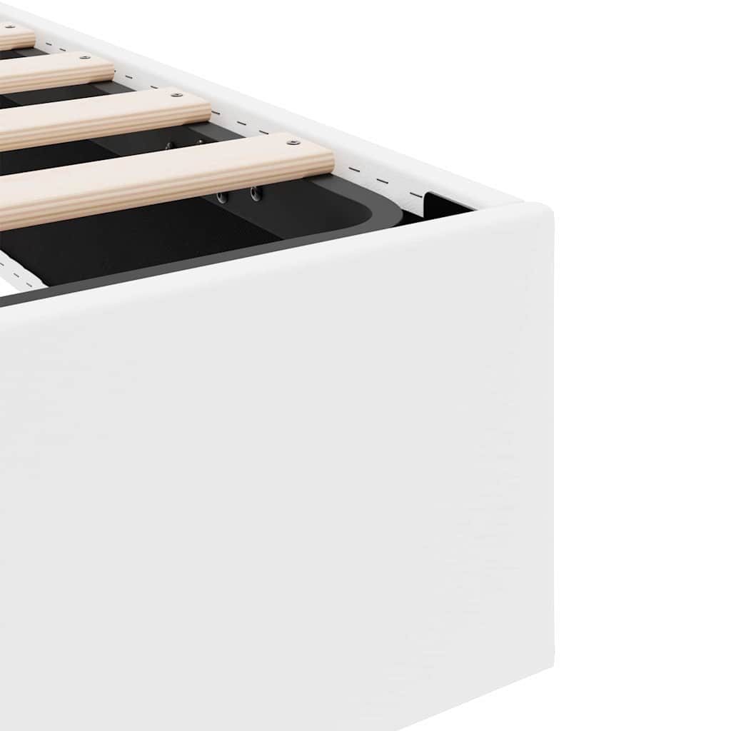 vidaXL Κρεβάτι Αποθήκης Καθαρό Λευκό 183 x 213 cm Τεχνητό δέρμα