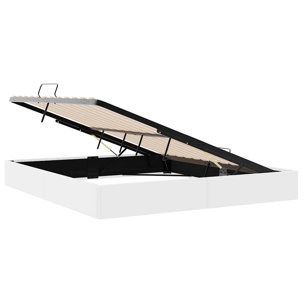 vidaXL Κρεβάτι Αποθήκης Καθαρό Λευκό 183 x 213 cm Τεχνητό δέρμα