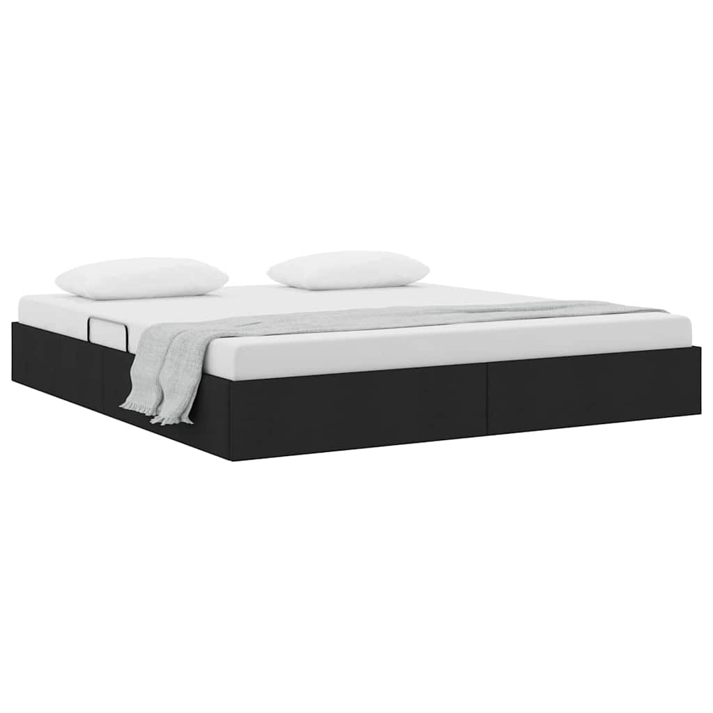 vidaXL Κρεβάτι Αποθήκης με αποθήκευση Μαύρο 180 x 200 cm Ύφασμα