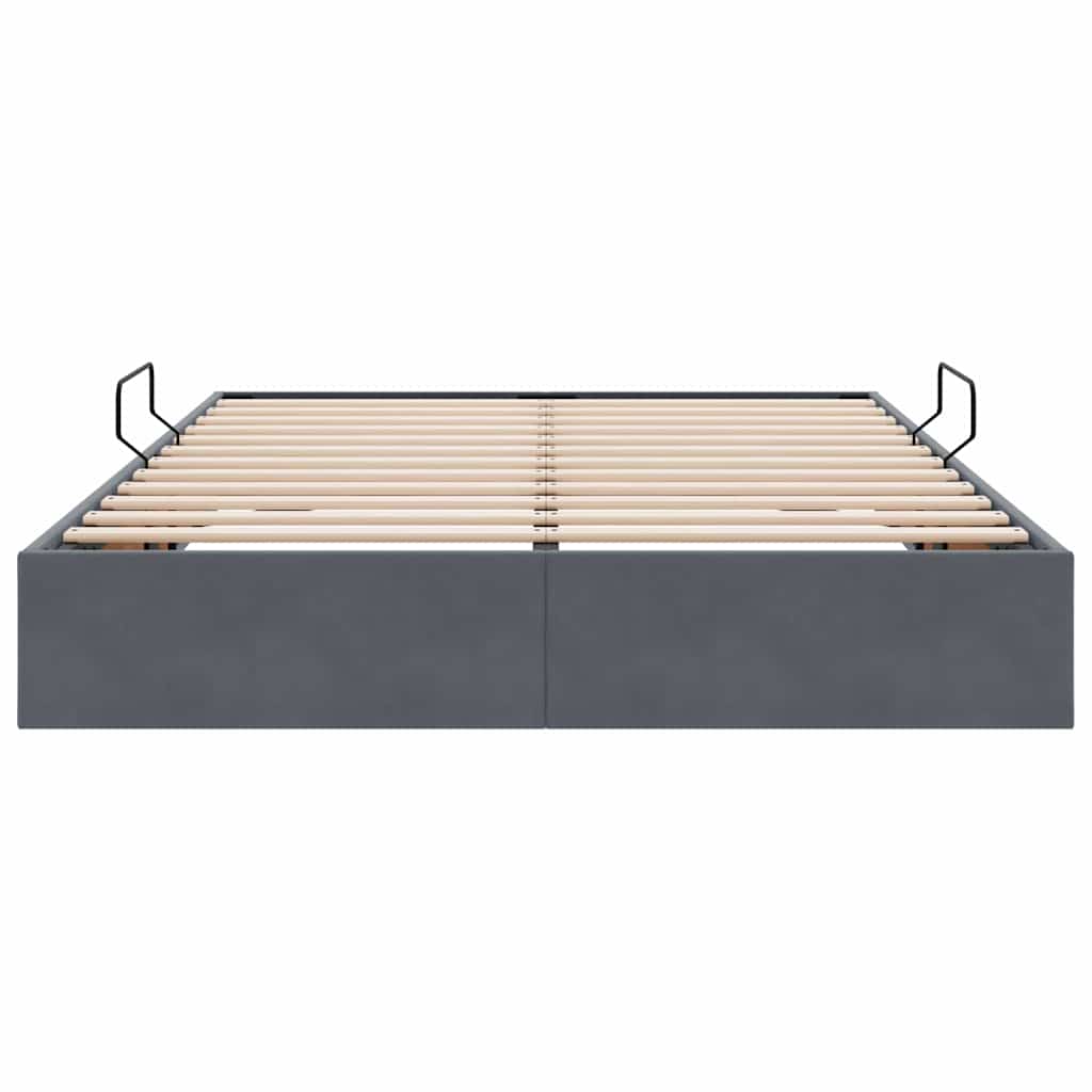 vidaXL Κρεβάτι Αποθήκης με αποθήκευση Σκούρο Γκρι 135 x 190 cm Βελούδο