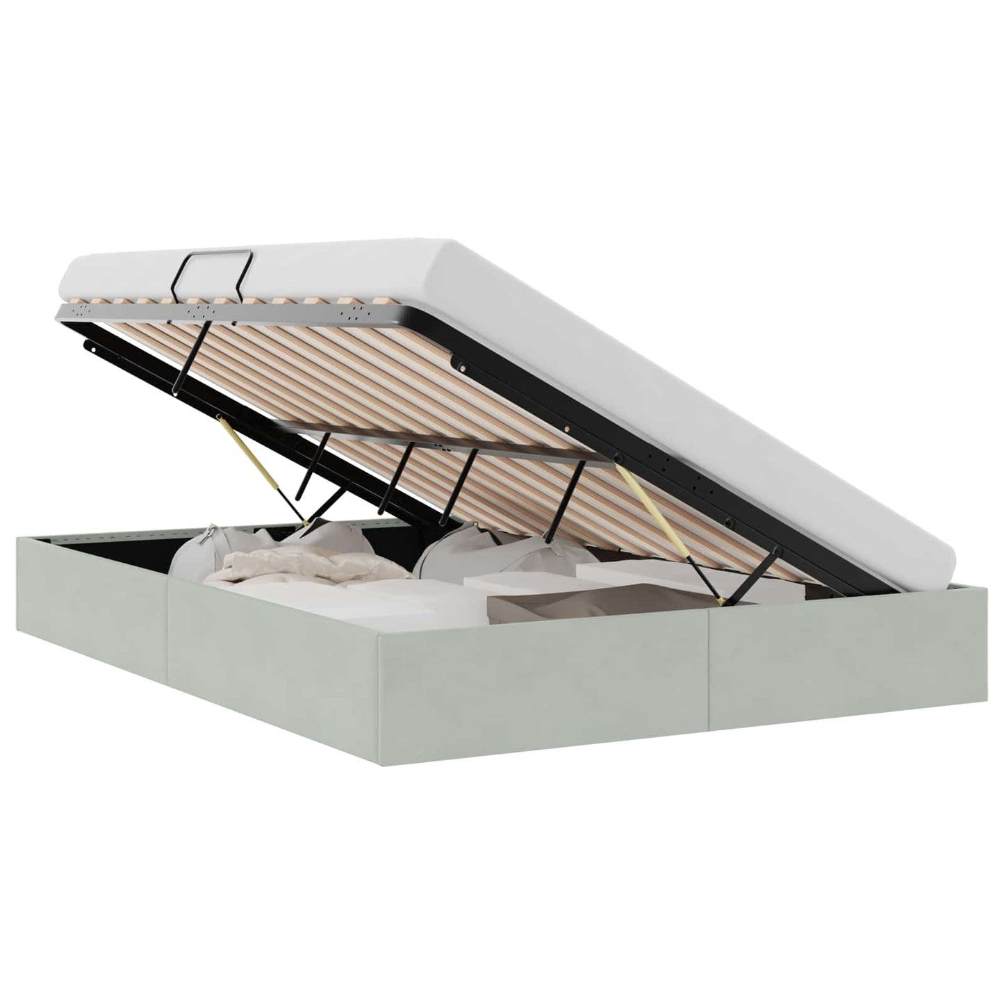 vidaXL Κρεβάτι Αποθήκης Ανοιχτό γκρι 137 x 190 cm Βελούδο