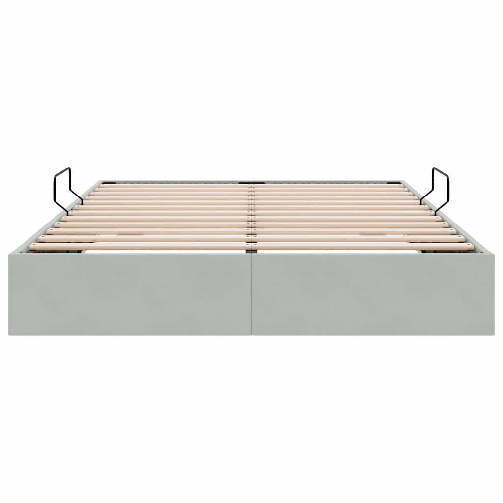 vidaXL Κρεβάτι Αποθήκης Ανοιχτό γκρι 137 x 190 cm Βελούδο