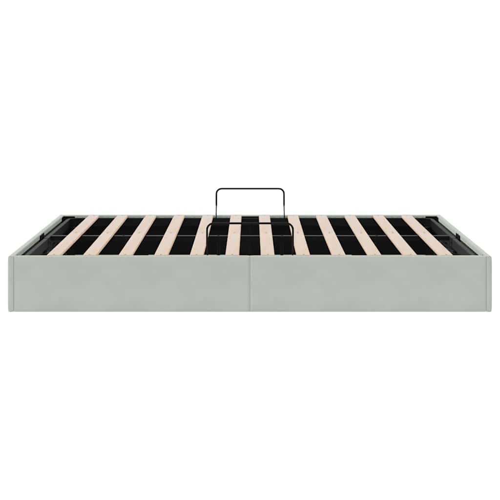 vidaXL Κρεβάτι Αποθήκης Ανοιχτό γκρι 137 x 190 cm Βελούδο