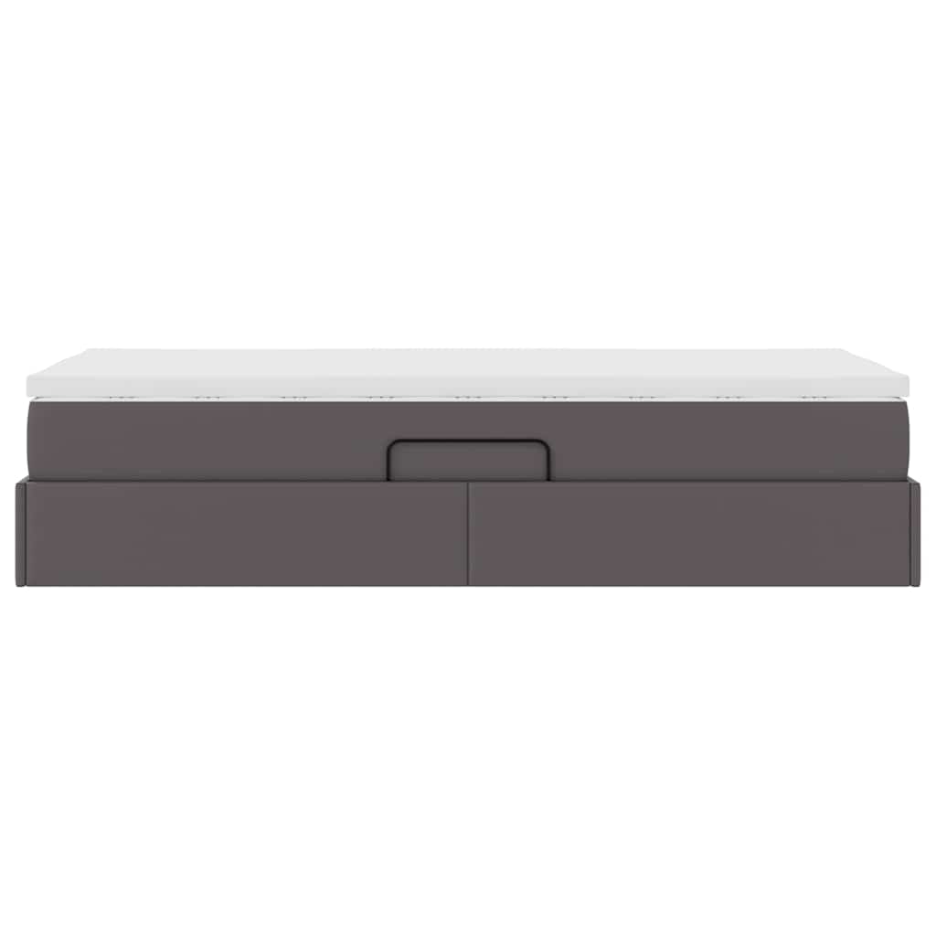 vidaXL Κρεβάτι με αποθηκευτικό χώρο και στρώμα Γκρι 100 x 200 cm