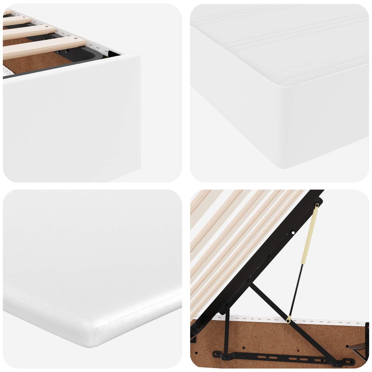 vidaXL Κρεβάτι με αποθηκευτικό χώρο και στρώμα Λευκό 140 x 200 cm