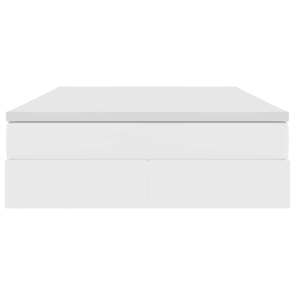 vidaXL Κρεβάτι με αποθηκευτικό χώρο και στρώμα Λευκό 140 x 200 cm