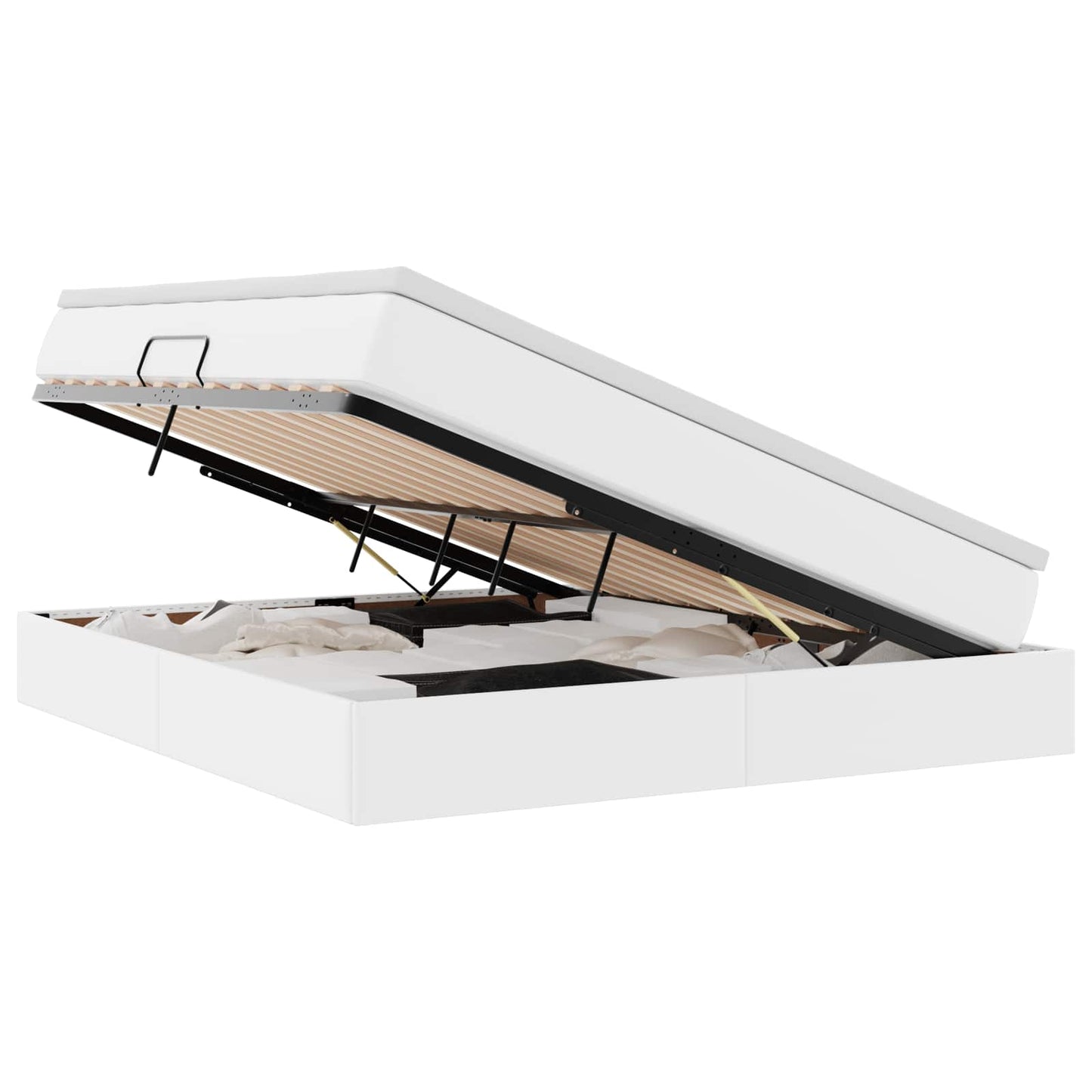 vidaXL Κρεβάτι με αποθηκευτικό χώρο και στρώμα Λευκό 160 x 200 cm