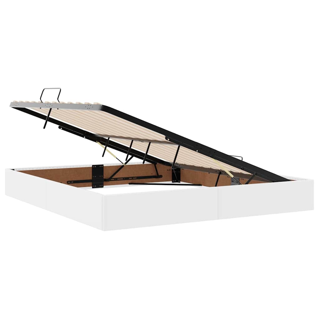 vidaXL Κρεβάτι με αποθηκευτικό χώρο και στρώμα Λευκό 160 x 200 cm