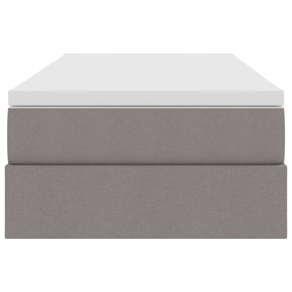 vidaXL Κρεβάτι με αποθηκευτικό χώρο και στρώμα Taupe 90 x 190 cm