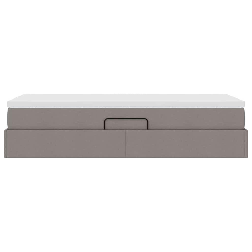 vidaXL Κρεβάτι με αποθηκευτικό χώρο και στρώμα Taupe 90 x 200 cm
