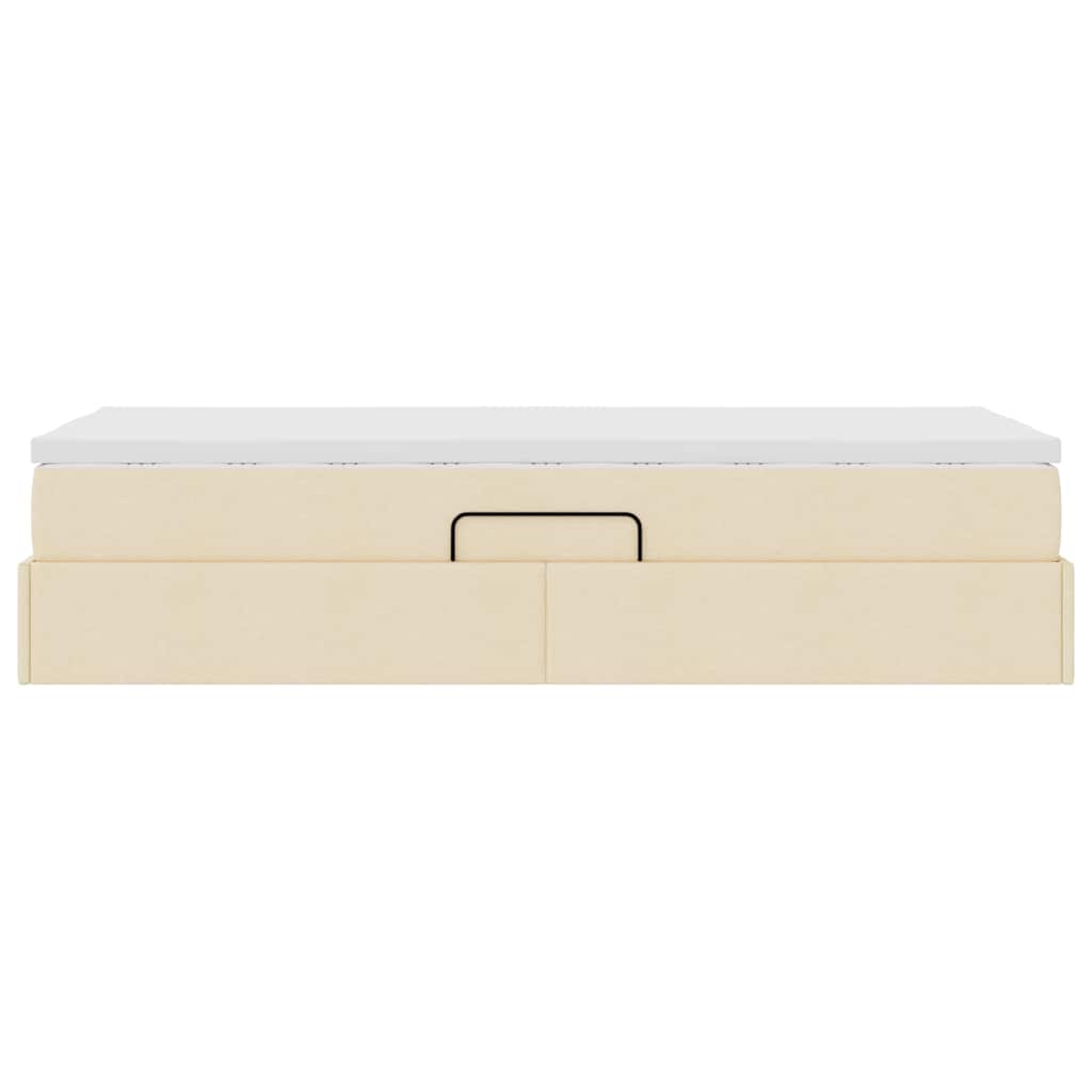 vidaXL Κρεβάτι με αποθηκευτικό χώρο και στρώμα Κρεμ 90 x 200 cm