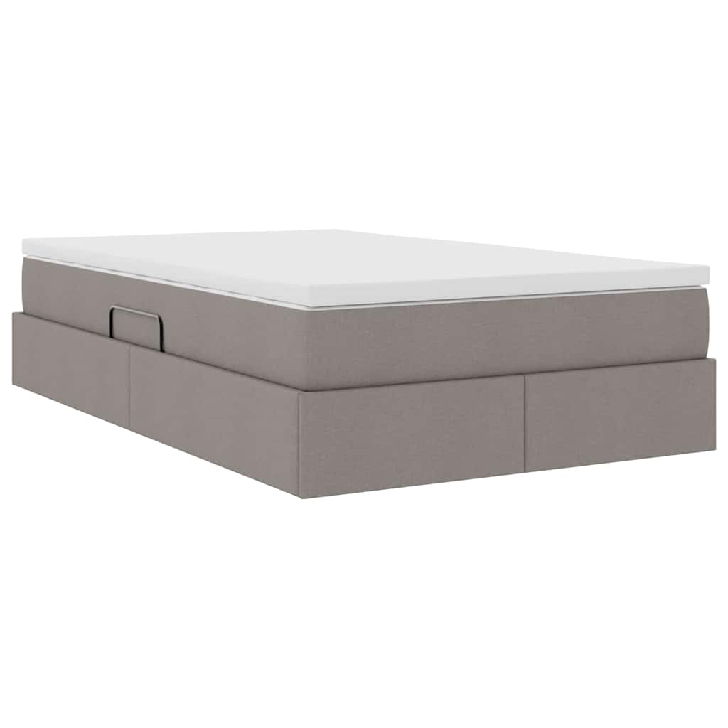 vidaXL Κρεβάτι με αποθηκευτικό χώρο και στρώμα Taupe 120 x 200 cm