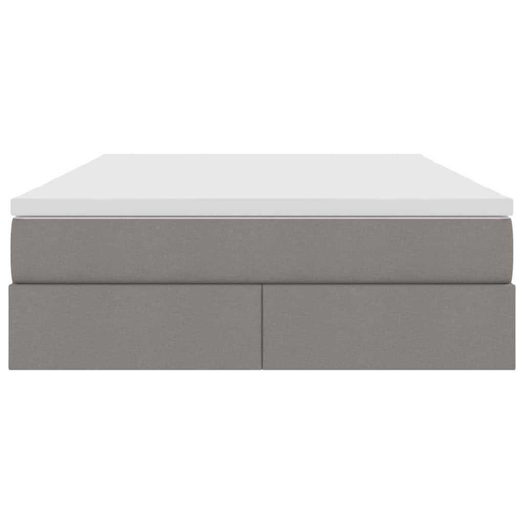 vidaXL Κρεβάτι με αποθηκευτικό χώρο και στρώμα Taupe 140 x 200 cm