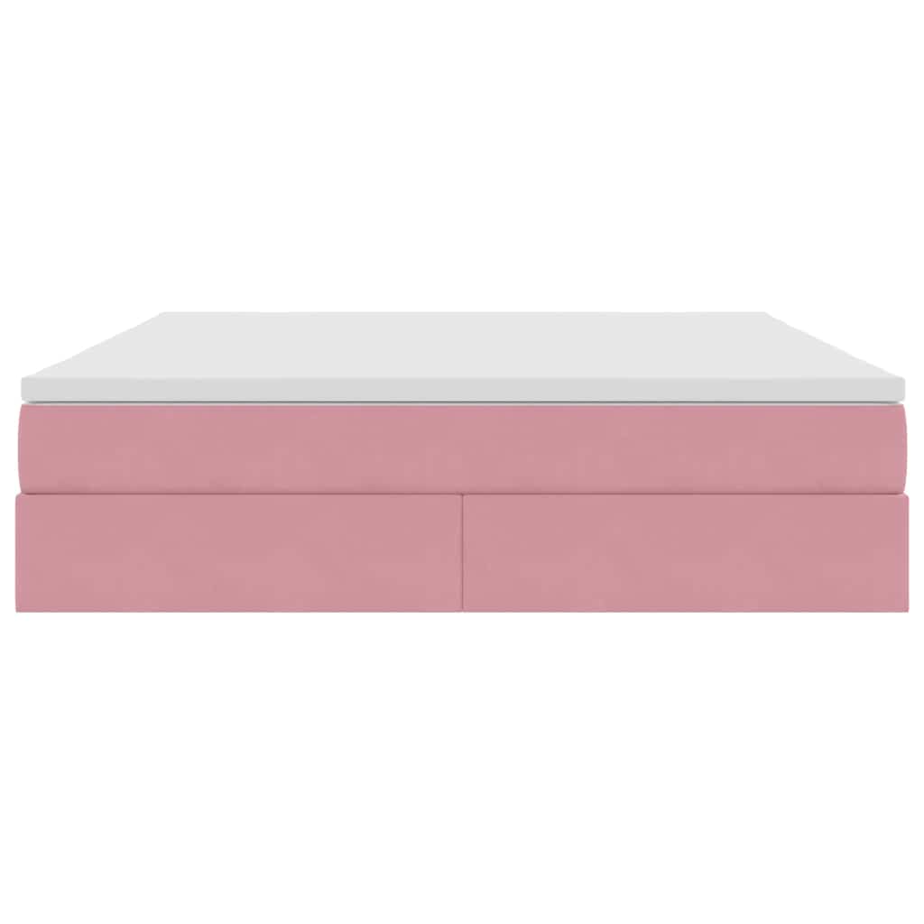 vidaXL Κρεβάτι με αποθηκευτικό χώρο και στρώμα Ροζ 180 x 200 cm