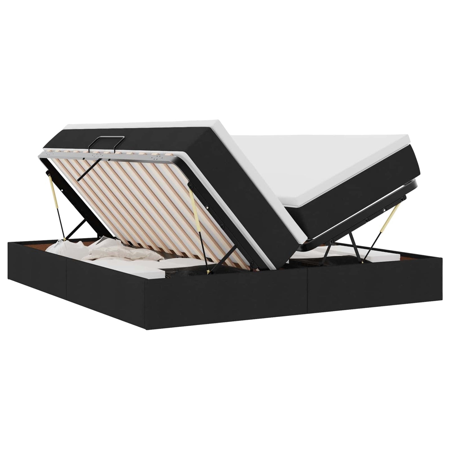 vidaXL Κρεβάτι με αποθηκευτικό χώρο και στρώμα Μαύρο 200 x 200 cm