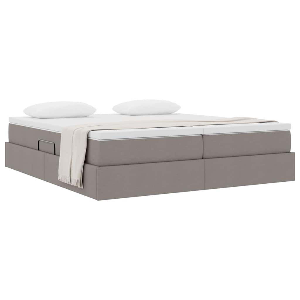vidaXL Κρεβάτι με αποθηκευτικό χώρο και στρώμα Taupe 200 x 200 cm