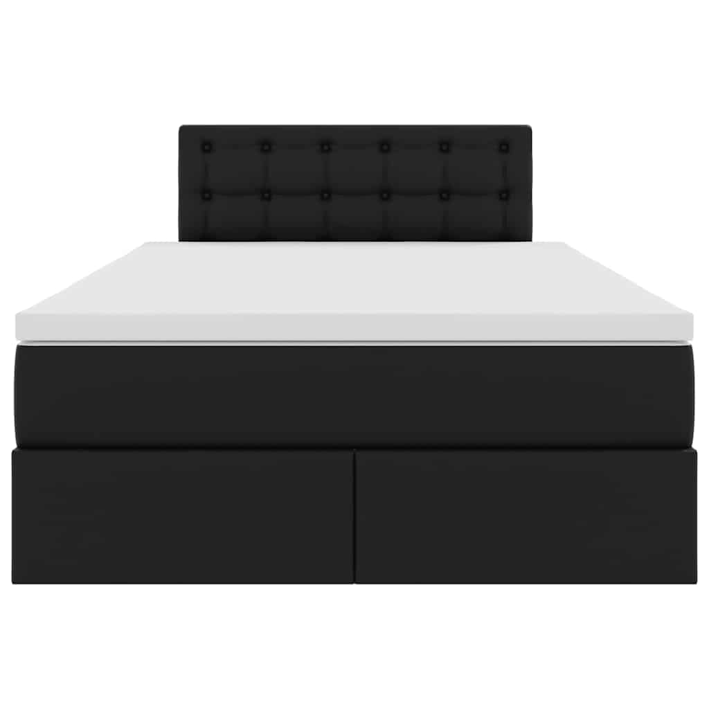 vidaXL Κρεβάτι με αποθηκευτικό χώρο και στρώμα Μαύρο 120 x 200 cm