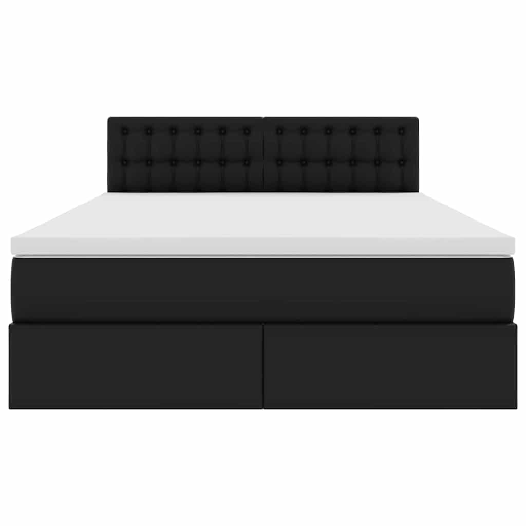 vidaXL Κρεβάτι με αποθηκευτικό χώρο και στρώμα Μαύρο 140 x 190 cm