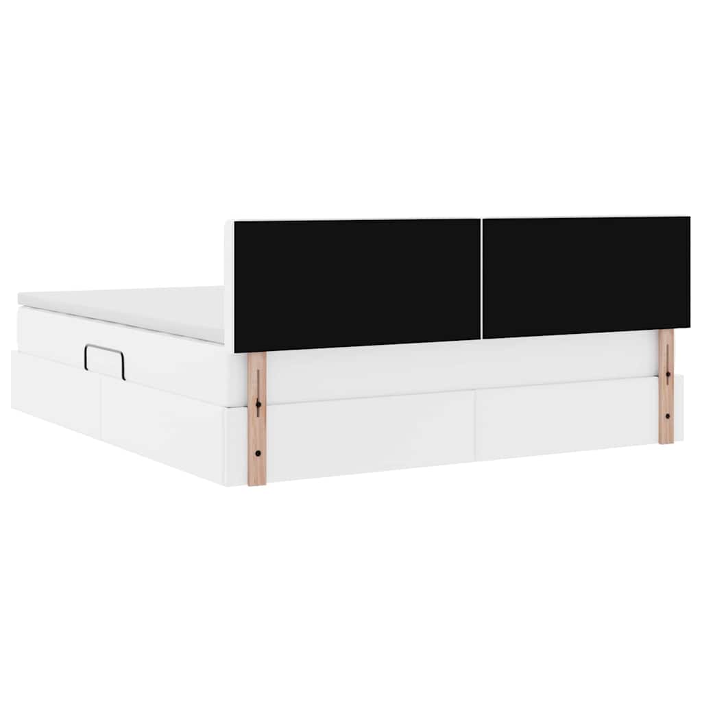 vidaXL Κρεβάτι με αποθηκευτικό χώρο και στρώμα με στρώμα Καθαρό Λευκό