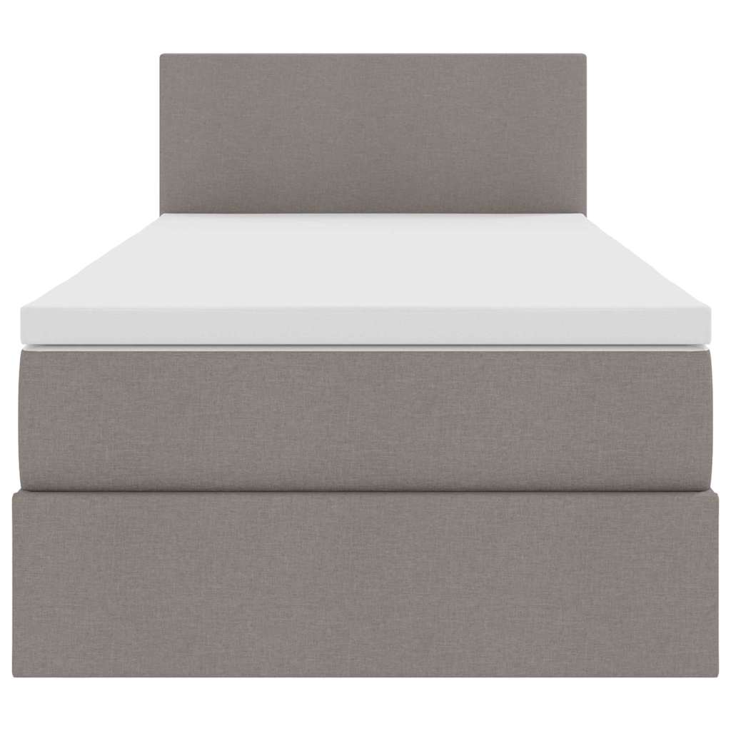 vidaXL Κρεβάτι με αποθηκευτικό χώρο και στρώμα Taupe 100 x 200 cm