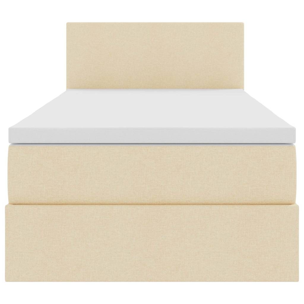 vidaXL Κρεβάτι με αποθηκευτικό χώρο και στρώμα Κρέμ 100 x 200 cm
