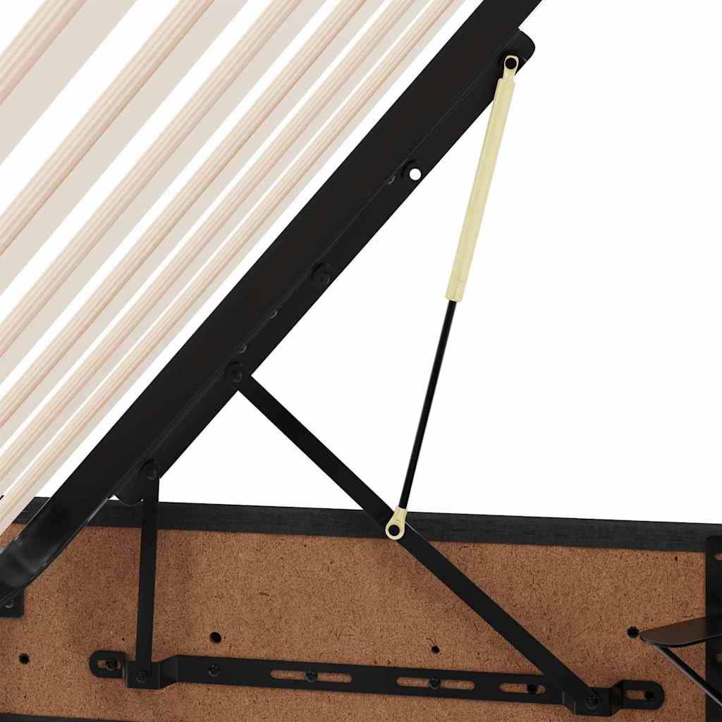 vidaXL Κρεβάτι με αποθηκευτικό χώρο και στρώμα Μαύρο 140 x 200 cm