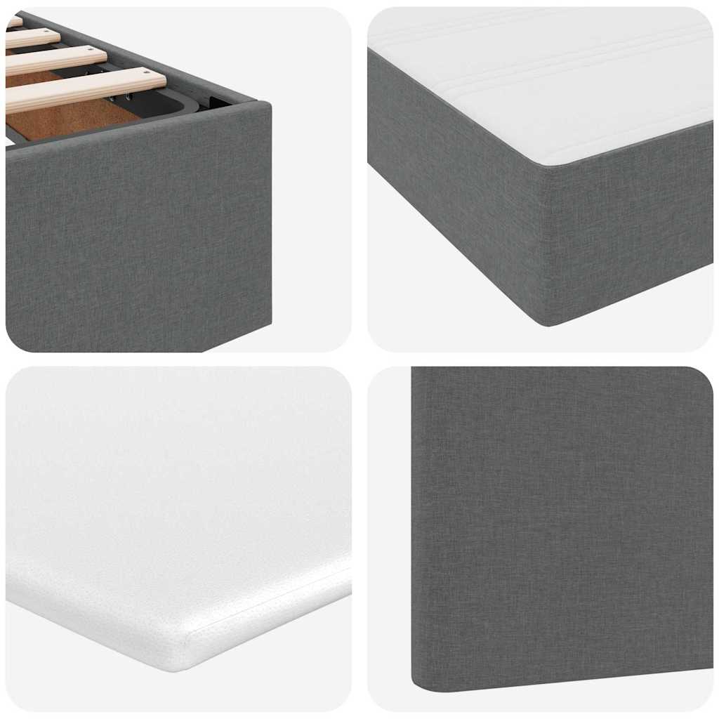 vidaXL Κρεβάτι με αποθηκευτικό χώρο και στρώμα με στρώμα Σκούρο Γκρι
