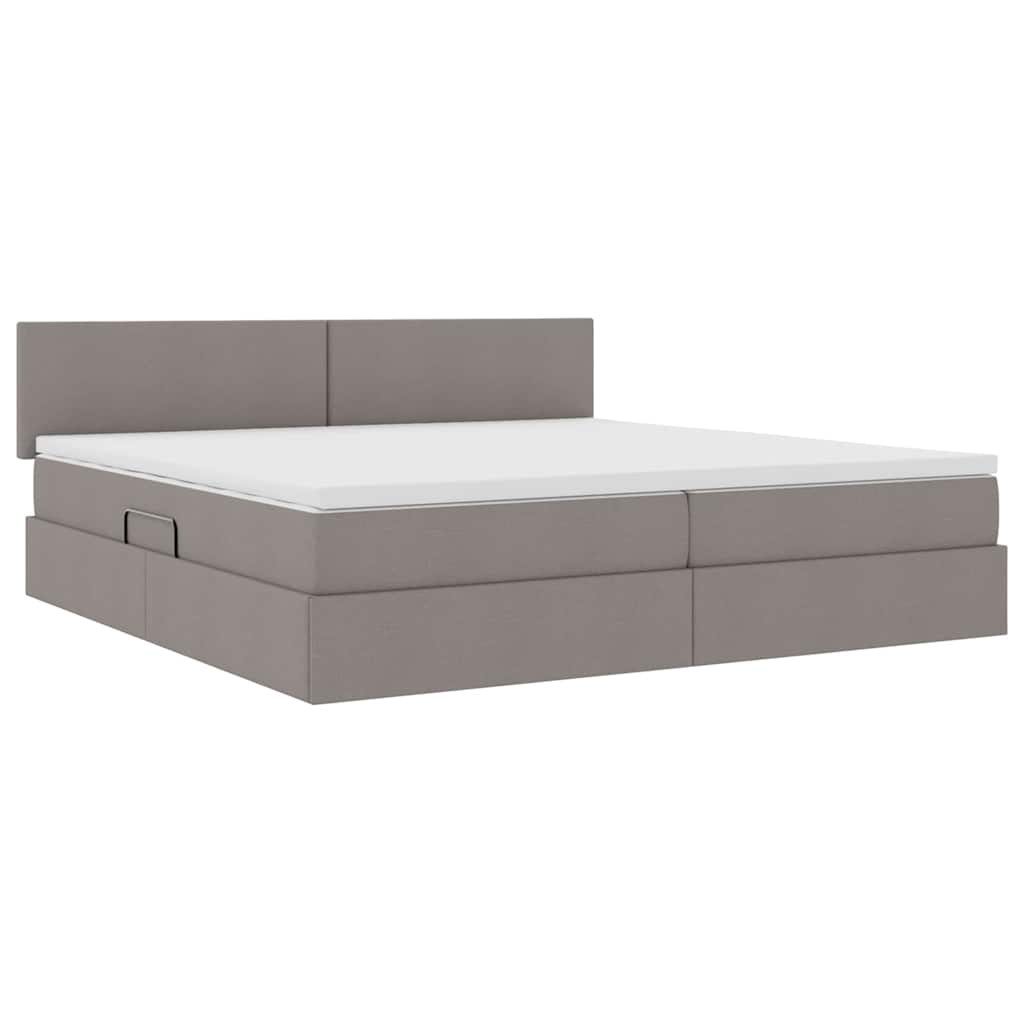 vidaXL Κρεβάτι με αποθηκευτικό χώρο και στρώμα Taupe 200 x 200 cm
