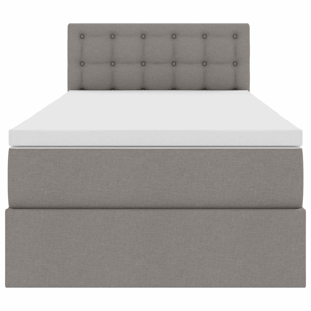 vidaXL Κρεβάτι με αποθηκευτικό χώρο και στρώμα Taupe 100 x 200 cm