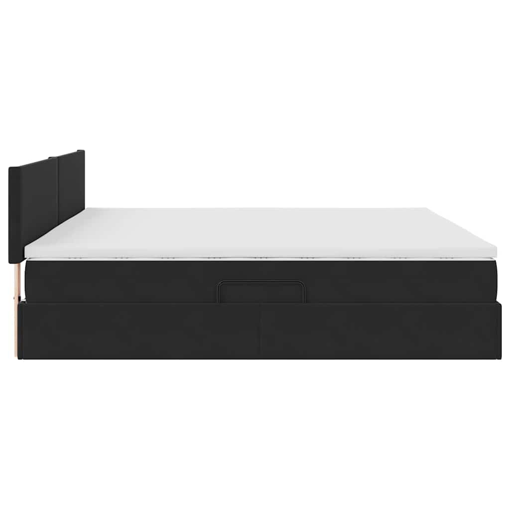 vidaXL Κρεβάτι Αποθήκης με στρώμα Μαύρο 200 x 200 cm Βελούδο