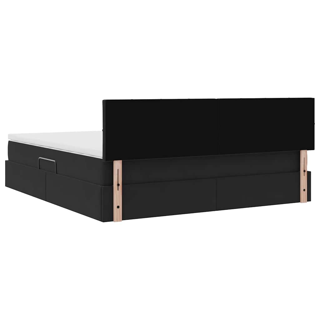 vidaXL Κρεβάτι Αποθήκης με στρώμα Μαύρο 180 x 200 cm Βελούδο