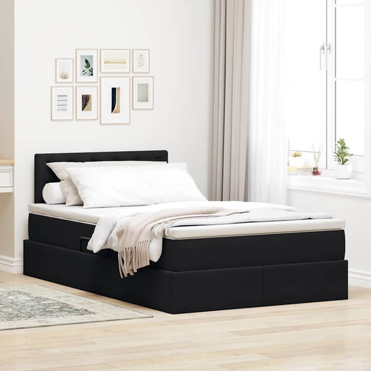 vidaXL Κρεβάτι Αποθήκης με στρώμα Μαύρο 120 x 200 cm Βελούδο