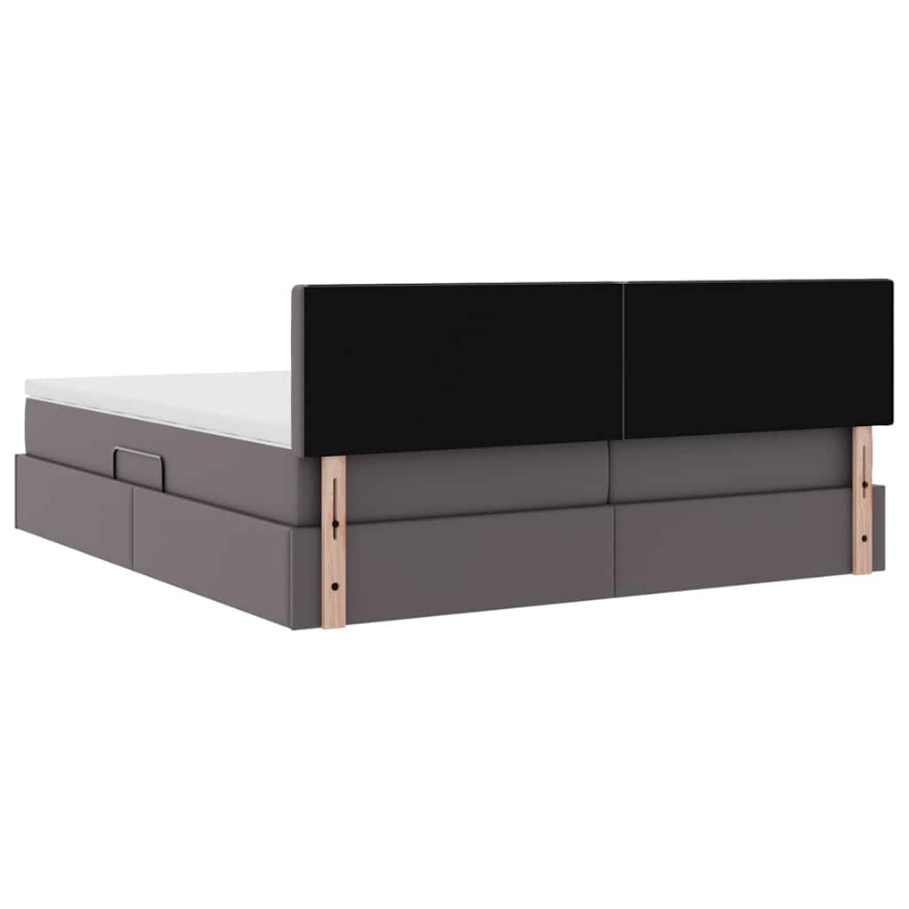 vidaXL Κρεβάτι Αποθήκης με στρώμα Γκρι 180 x 200 cm Τεχνητό Δέρμα