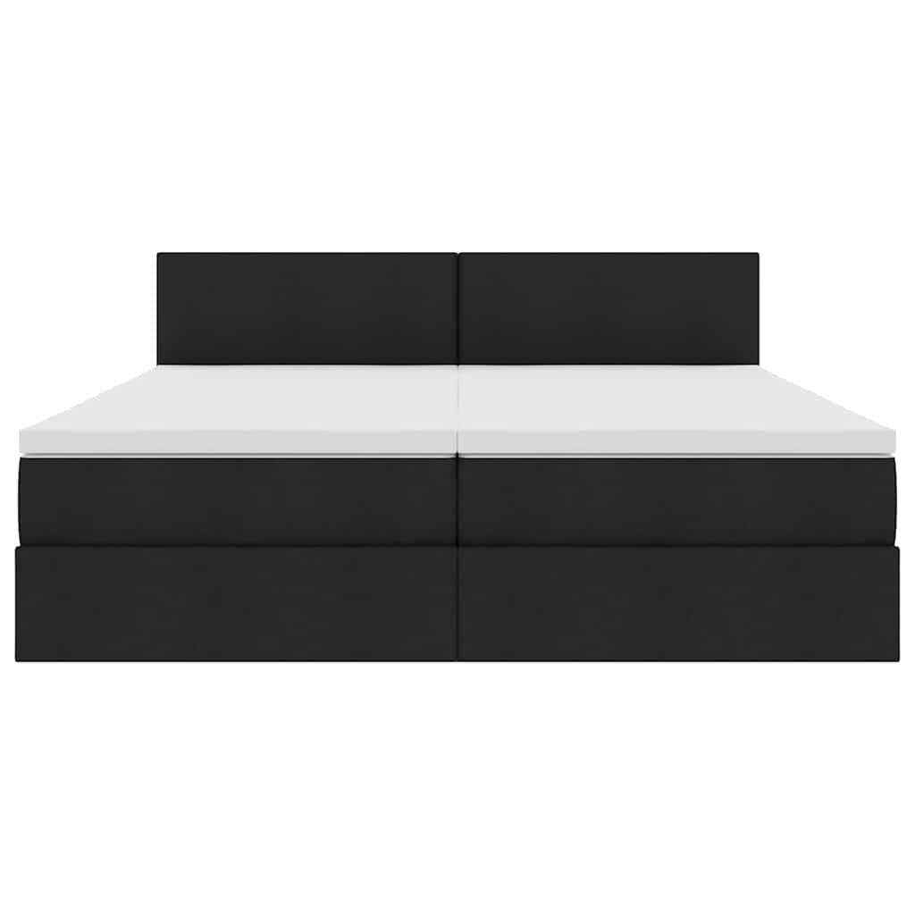vidaXL Κρεβάτι Αποθήκης με στρώμα Μαύρο 180 x 200 cm Τεχνητό Δέρμα