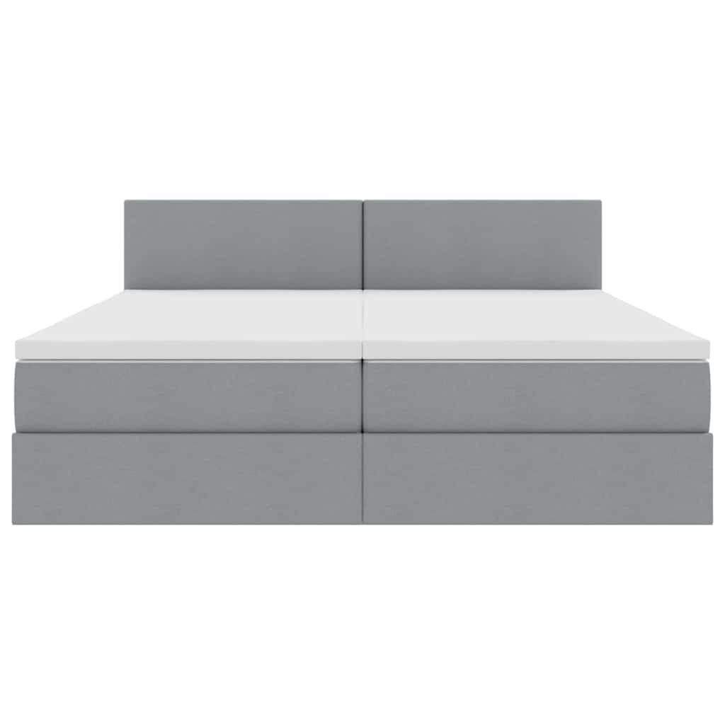 vidaXL Κρεβάτι Αποθήκης Ανοιχτό γκρι 200 x 200 cm Τεχνητό Δέρμα