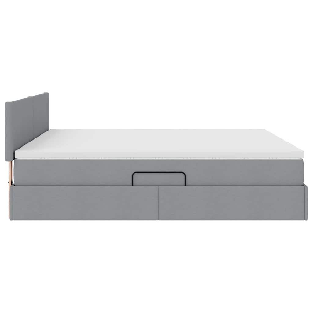 vidaXL Κρεβάτι Αποθήκης Ανοιχτό γκρι 200 x 200 cm Τεχνητό Δέρμα