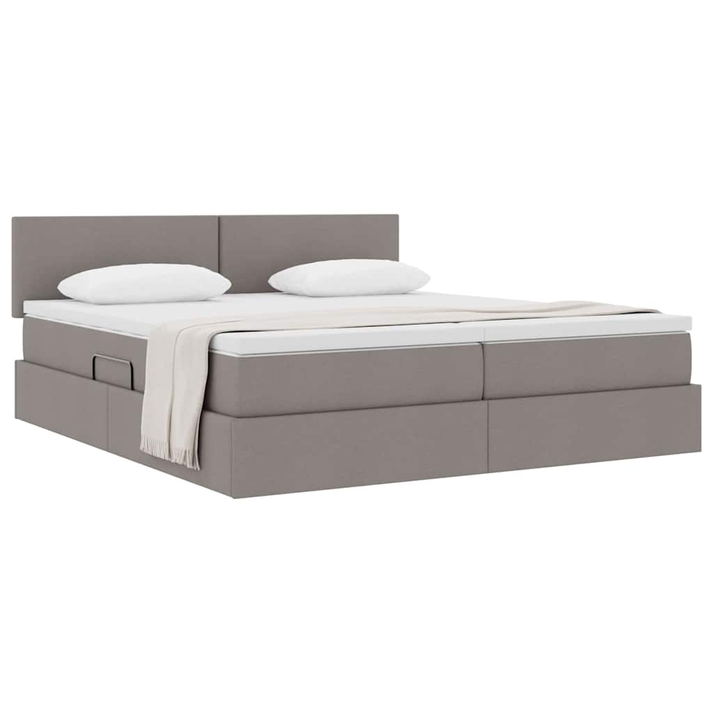 vidaXL Κρεβάτι Αποθήκης με στρώμα Taupe 200 x 200 cm Τεχνητό Δέρμα